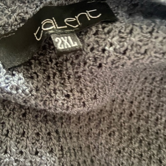 NEW W/Tag Talent Steel Blue Twisted Tie Sweater 2X Lightweight V-Neck - Picture 5 of 6